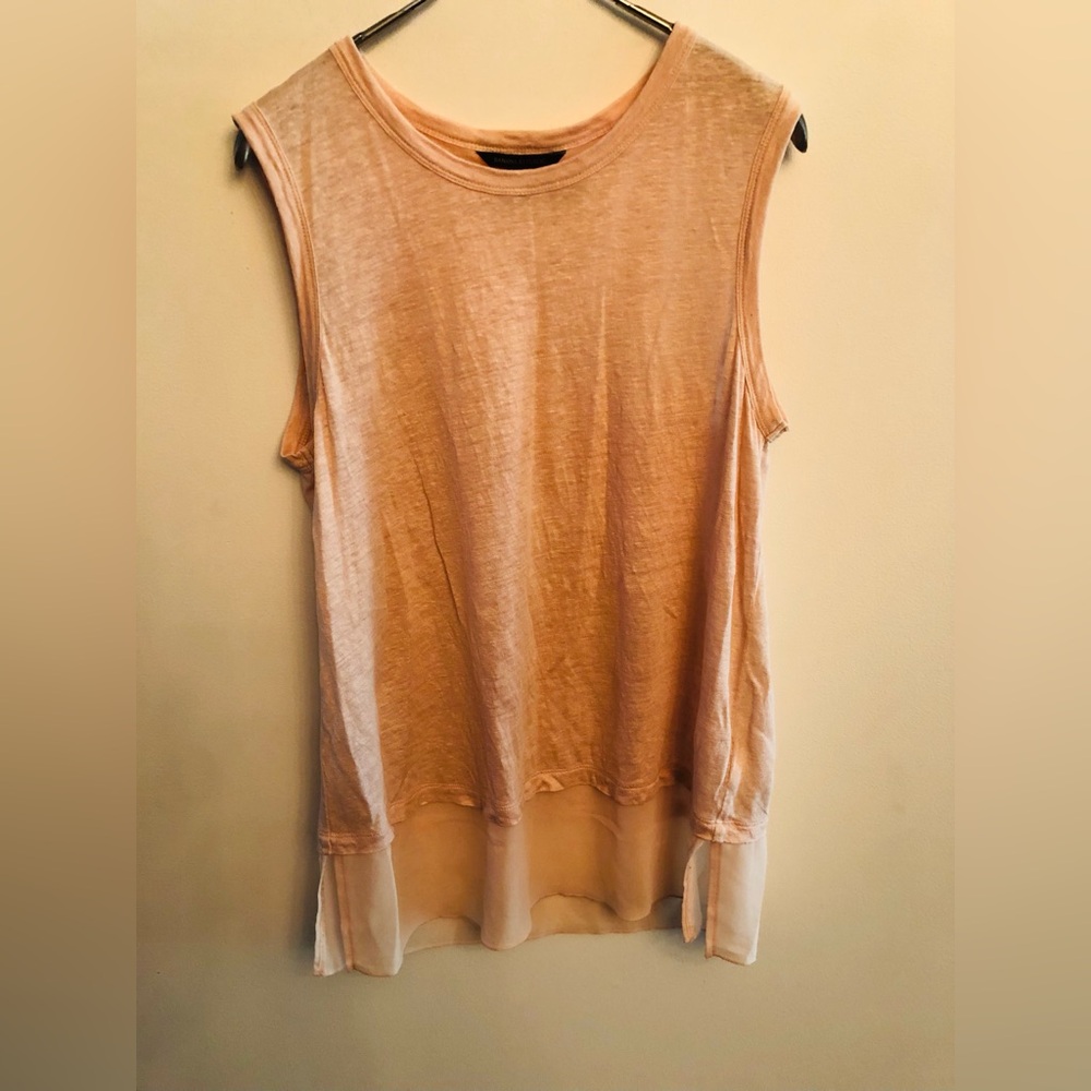 BR Peach Linen Hanging Hem tank top XS/S